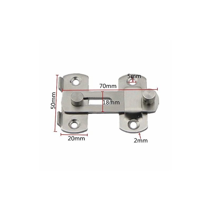 20 x 50 x 70 mm Stainless Steel Door Bolt