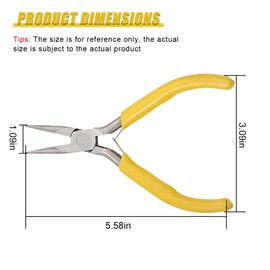 ZIMISI Mini Needle Nose Plier, Stainless Steel Precision Pliers with Comfort Grip Handle, Universal Car Accessories for Bending Wires, Crafting, Jewelry Making and Small Object Gripping (Needle Nose)