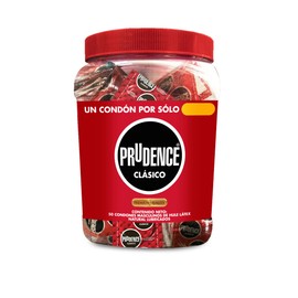 Prudence Clásico, Condones de Látex, No Huele a Látex, Vitrolero con 50 Condones