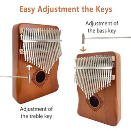 YoungMonic 21 Keys Kalimba Thumb Piano with Portable Soft Bag Tuning Hammer Songbook Finger Piano for Kid Adult Beginners