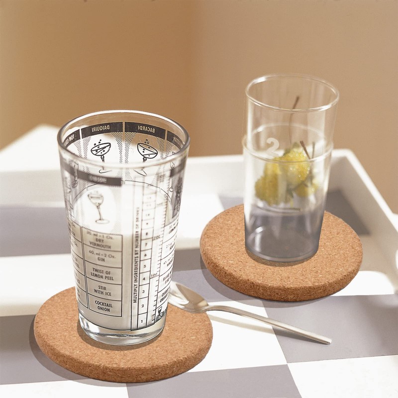 Cork Coasters for Drinks Absorbent - 6 Pcs Cork Coasters