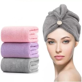 AYUS Microfiber Hair Towel/Wrap for Women Hair-Drying Bathrobe Magic Hair Warp Towel Super Quick-Drying Microfiber 500 GSM Hair Towel(Multi Color) Set of 1