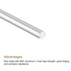 sourcing map Round Solid Aluminum Rod 8,10,12mm Diameter 300mm Length