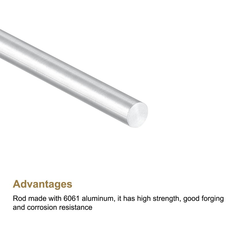 sourcing map Round Solid Aluminum Rod 8,10,12mm Diameter 300mm Length
