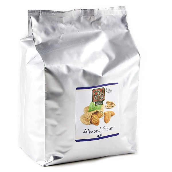 Oh! Nuts Blanched Almond Flour | Gluten-Free, Extra Fine Baking Delights | 5lb All-Natural Wheat Substitute | Dried Food Healthy Pantry Items | All-Purpose Kosher, Vegan, Paleo and Keto Friendly Diets