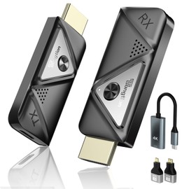 Wireless HDMI Transmitter and Receiver, 4K Decode 1080P Portable Wireless HDMI Kit, 2.4/5GHz Plug & Play, for Streaming Video and Audio to Monitor from Laptop/Pc/Tv Box