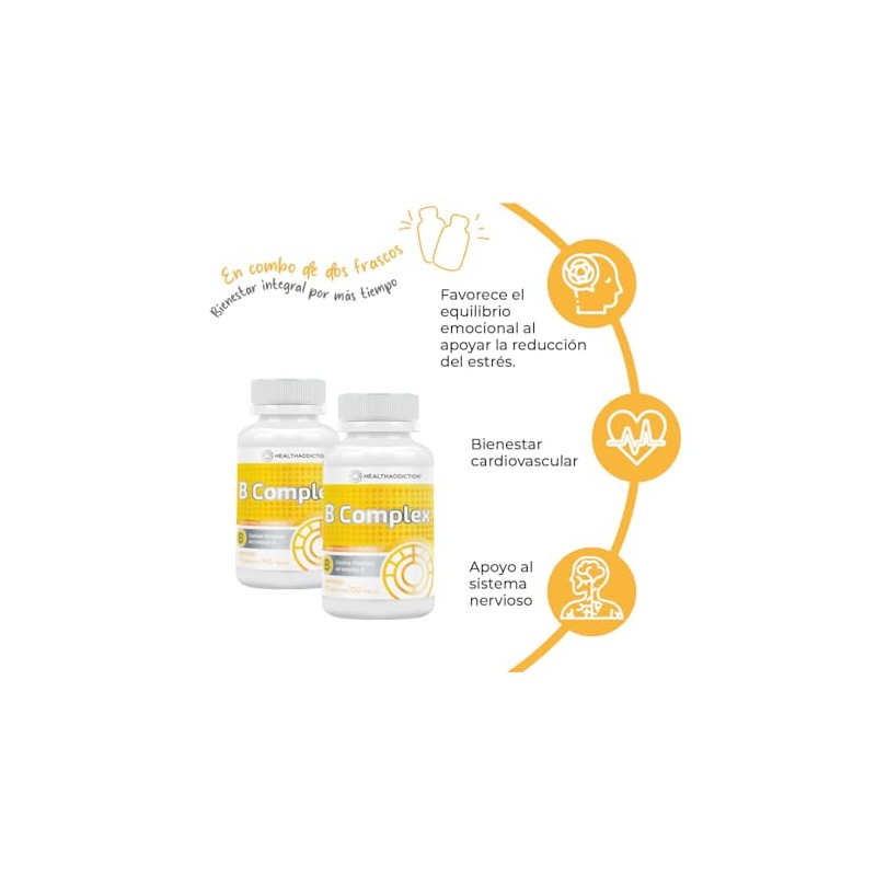 HEALTHADDICTION - 2 Pack Complejo B Vegano B Complex, Vitaminas