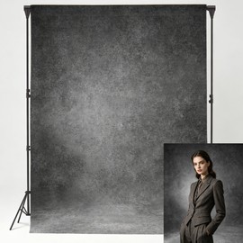 5x7 ft Gray Vintage Abstract Textured Photography Backdrop,Grey Background for Professional Studio Headshots,Portraits,Video,Product Shoots,Graduation & Events