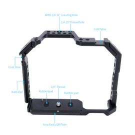 6D/6D Mark II Cage,NICEYRIG Camera Cage for Canon EOS 6D / EOS 6D Mark II with NATO Rail Cold Shoe Quick Release Plate for ARCA-Swiss Tpye,Formfitting Video Making Camera Rig for Canon R6 Mark II