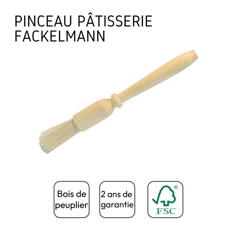 Fackelmann Pennellino per Dolci Tondo, con Setole Naturali e Manico