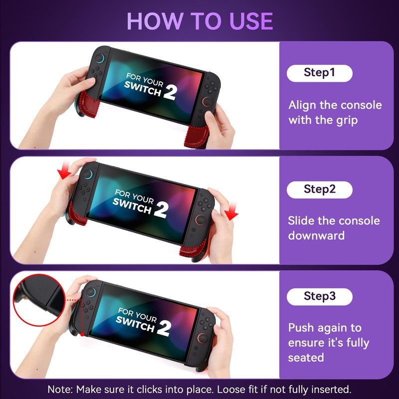 Ergonomic Grip Case for Switch 2 2025 Model – Lightweight