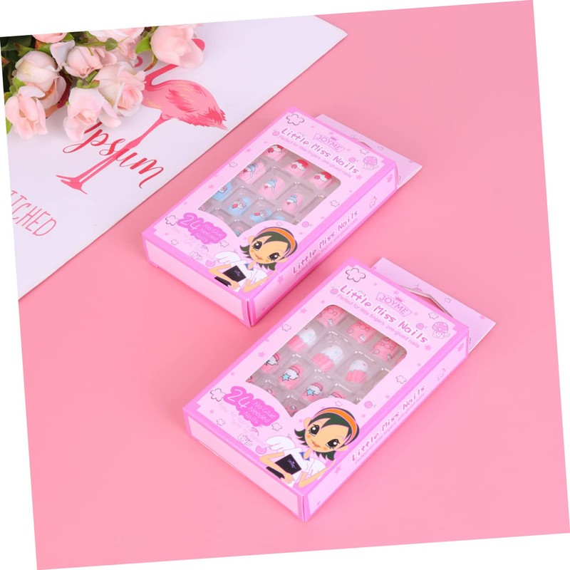 IWOWHERO 2packs Boys and Girls Nail Art Patch Decor Back