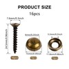 Brass Decorative Screws with Caps, 16 Pcs Wood Screws for