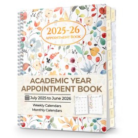 CRANBURY Daily Planner 2025-2026, 8.5x11 Appointment Book, 15-Min Hourly Scheduler, Use Now to June 2026, Academic Planner Calendar Agenda, Colorful Tabs, Premium Paper (Floral)