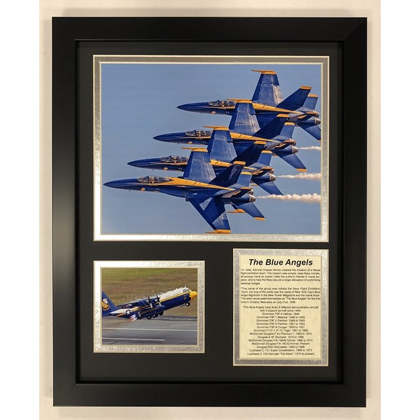 Legends Never Die US Navy Blue Angels Framed Double Matted Photos, 12" x 15", (14006U)
