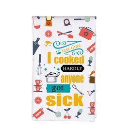 MBMSO Home Chef Towel Culinary Lovers Gifts Last Time I Cooked Hardly Anyone Got Sick Hostess Gifts Baking Kitchen Dish Towel (Home Chef TW)