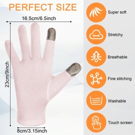 3 Paar Feuchtigkeits handschuhe Baumwoll Touchscreen Weiße Baumwolle Feuchtigkeitsspendende Handschuhe über Nacht Schlafenzeit Heilung Schlaflotion Reparatur Raue Trockene Hände Haut-Rosa