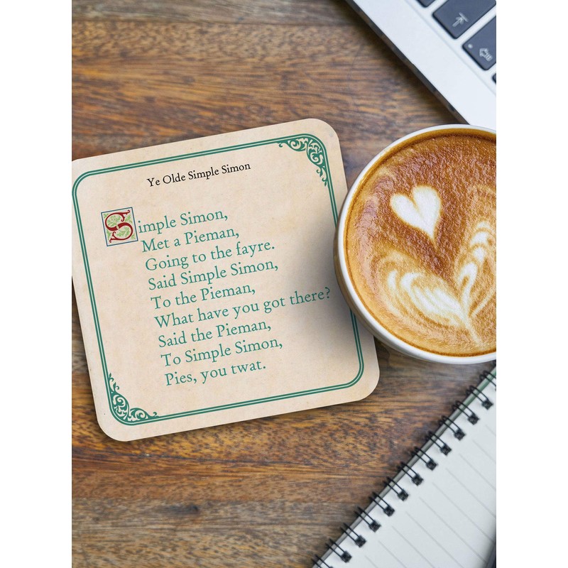 Brainbox Candy - Funny Rude 'Simple Simon Coaster' - Small