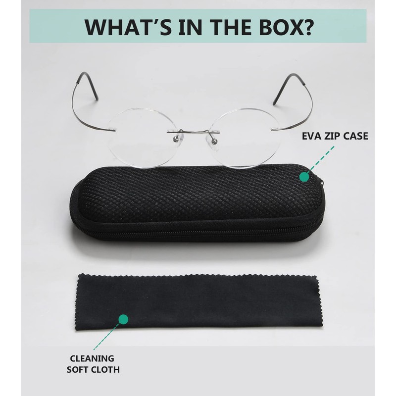 Eyekepper - Gafas de lectura de titanio sin montura (+2,25,