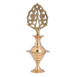 Brass Surme dani Decorative Mughal Surmadani, 15 cm, Golden Brass Surmedaani with Unique Kharbooja Design