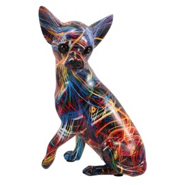 iplusmile Colorful Chihuahua Dog Figurine Stylish Resin Sculpture for Home Office Decor Eye Catching Ornament for Living Room and Entryway for Dog Lovers