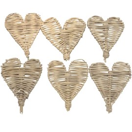 5075 Pk6 Large Vine Heart Chews - Handwoven Classic Chewable Vine Foot Toys, Lightweight, Easy to Grab for Beaks and Feet, Versatile in Uses