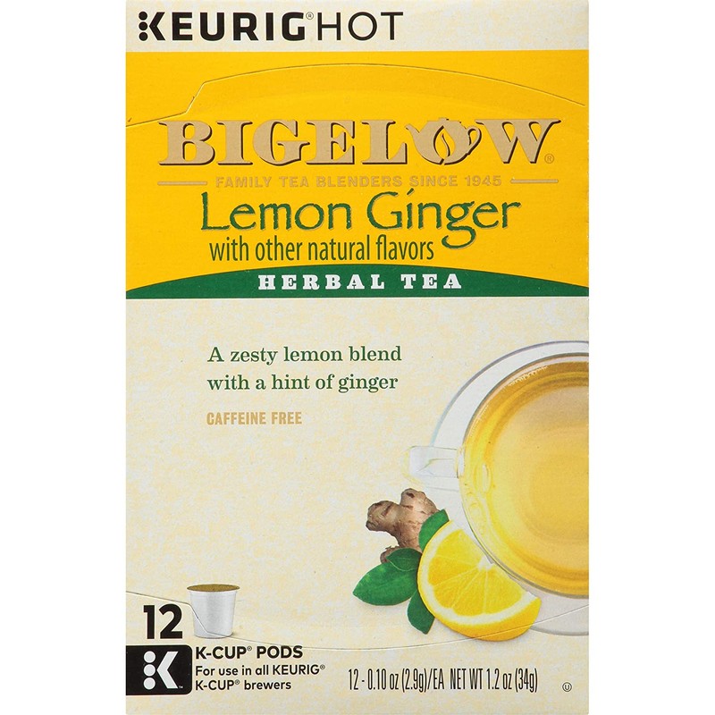 Bigelow Tea Lemon Ginger Keurig K-Cups, 12 Count (Pack Of