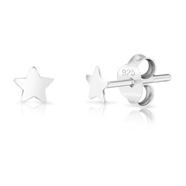 Sterling Silver Star Earrings - Silver Earrings for Girls - Small Silver Studs Earrings - Sterling Silver Stud Earrings - Boys Stud Earrings - Tiny Stud Earrings - Size: 4 mm