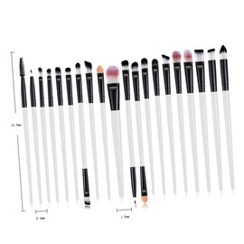 Baluue 20pcs Makeup Brush Set White Eyeliner Brush Portable Eye Makeup Tools for Women