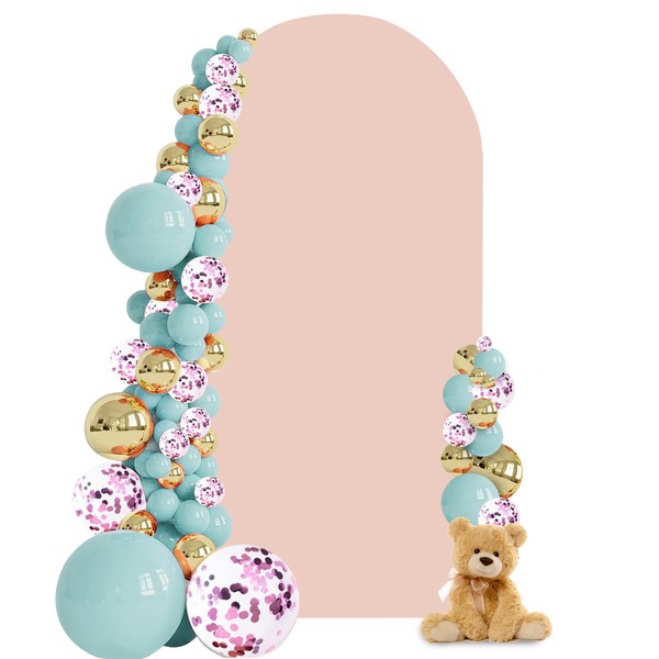 AIMOMENT Arch Backdrop Cover,Pink 6.6 FT Spandex Arch Covers Stretchy