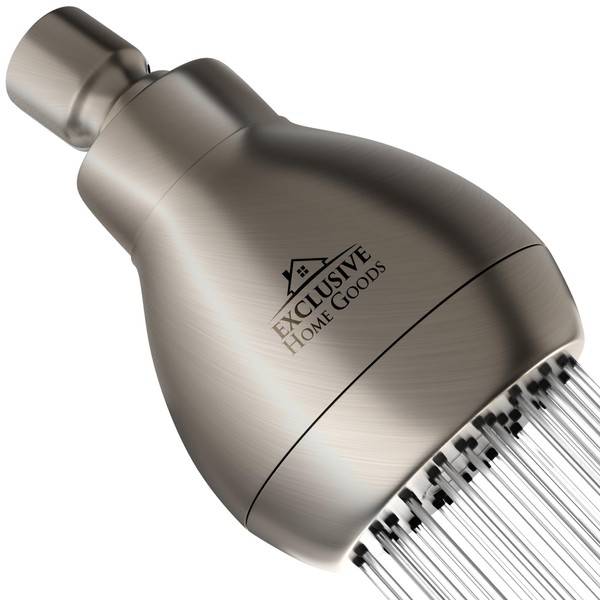High Pressure Shower Head - Brushed Nickel - Powerful Deluxe