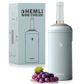 HEMLI Wine Bottle Chiller Insulator Sleeve, Keeps Wine and Champagne Cold for 12 Hours, Vacuum Insulated Wine Bottle Cooler