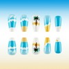 Coconut Tree Press on Nails Medium Coffin Fake Nails Tropical