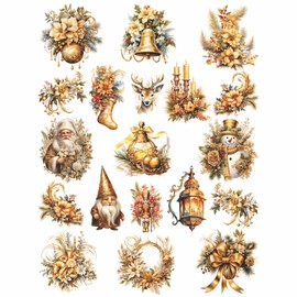 Christmas Colours Rice Paper, 20 x 26,6cm (6pc) - 6 Designs for Scrapbooking Cards Crafts, Decoupage by CRAFT KREATIVELY