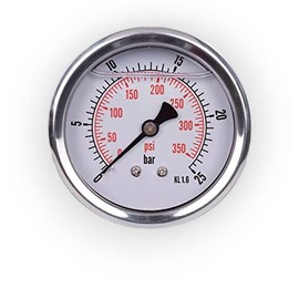 Glycerin pressure gauge radial connection, stainless steel IP65 63 mm with rear connector, 1/4 glycerin (0-25 bar)