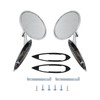 Round Bowtie Outside Rearview Mirrors Ribbed Base Fits for 1963-1964