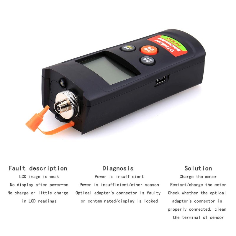 FTTH Handheld Optical Power Meter High Precision APM80T Miniature Fiber