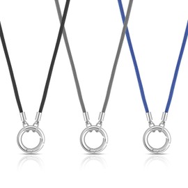 Eyeglass Holder Necklace Ring 3Pcs Glasses Necklace for Women Stainless Steel Loop Anti-Lost Chain for Sunglasses Mens Ring Holders Necklaces Hanging Rings Reading Glasses Holders Eyeglass Holder