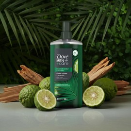 DOVE MEN Moisturizing Body Wash | #1 Dermatologist Body Wash for Men, Sulfate, Paraben, & Dye Free | Coastal Cedar + Bergamot, 26oz