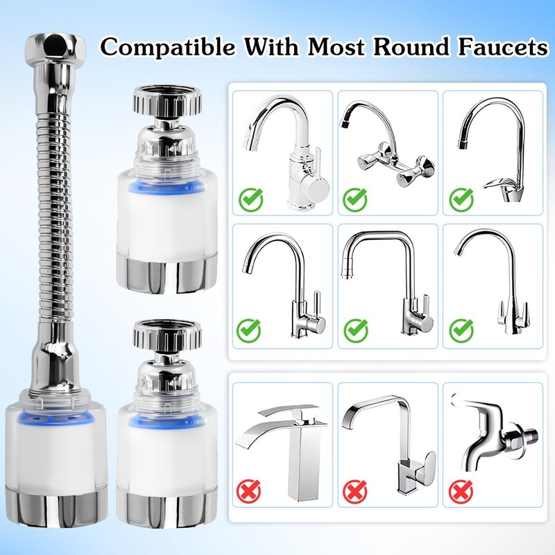Huucozn Pack of 3 Water Filter Tap 360° Tap Filter