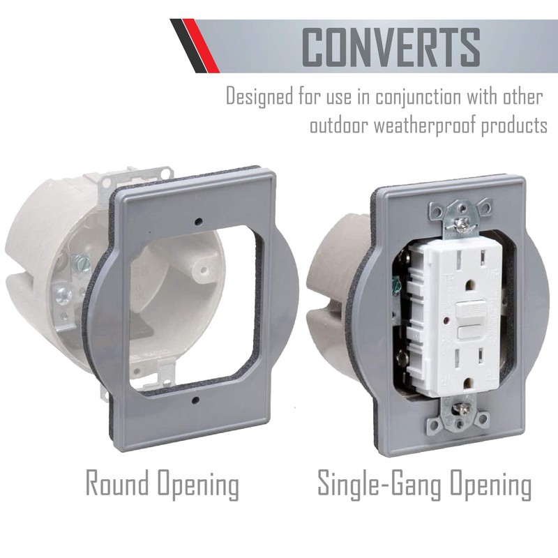 TayMac PRBA400G Plastic Round Box Adapter, Gray