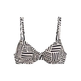 Lascana Women's Underwired Bikini Top, black-creme