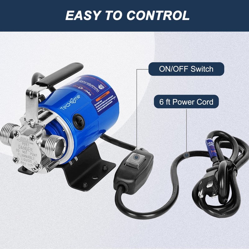 Water Pump, 115V 1/10HP 330GPH Water Transfer Utility Pump, With