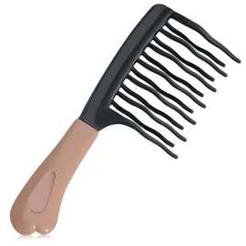 Wide Tooth Comb for Curly, Detangling Plastic Double-layer Comb for Wet & Dry Hair, Gentle on Curls – Ergonomic Handle & Rounded Teeth – Curl Brush for Women