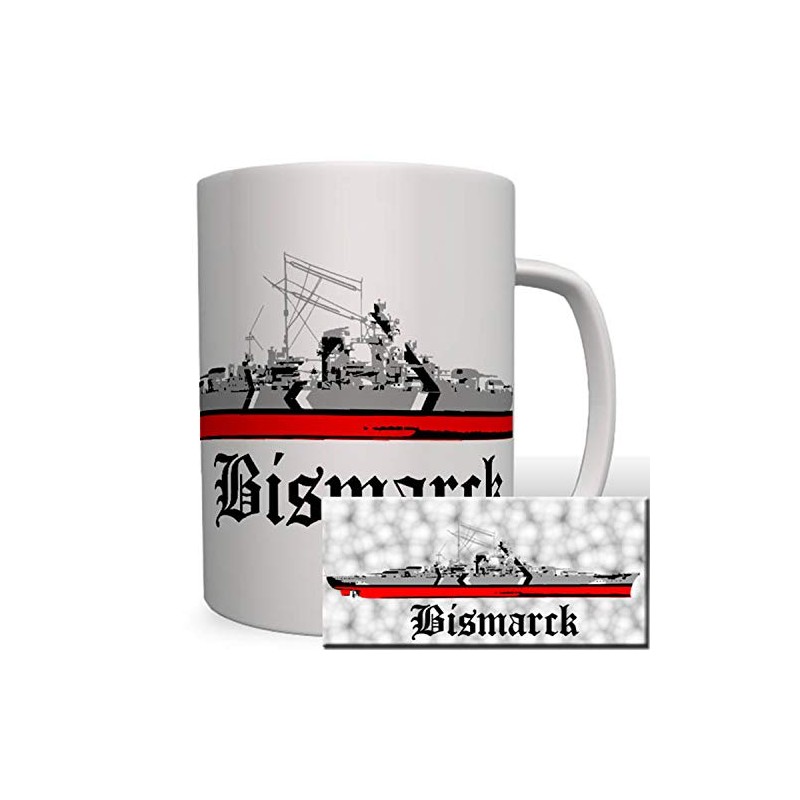 Marine atlantique otto wk lüthiens cuirassé bismarck-tasse de café tasse#16719