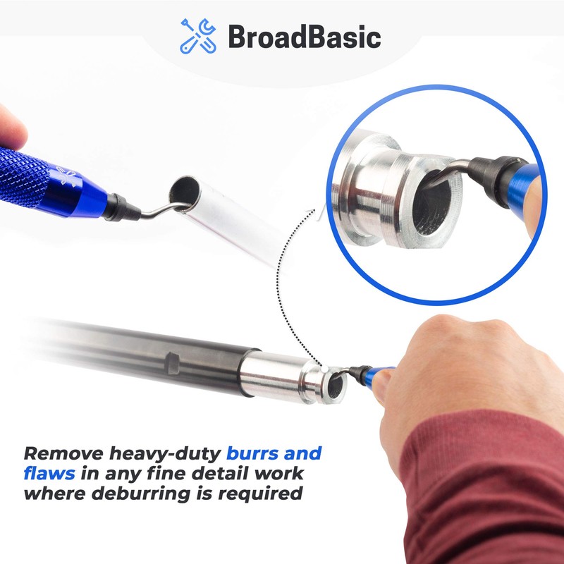 BroadBasic - Deburring Tool Kit with 20 High-Speed-Steel Blades |