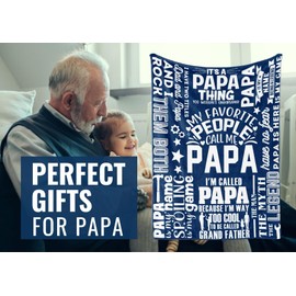 InnoBeta Papa Gifts from Grandkids, Grandchildren, Gifts for Grandpa, Throw Blanket for Grandfather, Presents from Granddaughters Grandsons for Father's Day, Birthday, Christmas - 60" x 80"