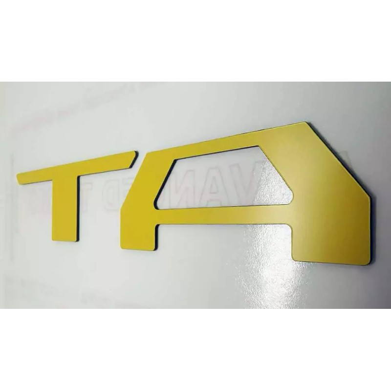 Advanced Trims Yellow Raised Plastic Letters Inserts fits Toyota Tacoma
