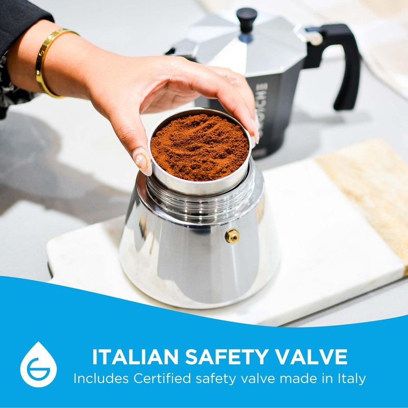 GROSCHE Milano Induction Stovetop Espresso Maker Moka Pot for Greca,