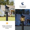 Treekee Solar Post Light Outdoor, Rustic Black Pier Mount Lantern